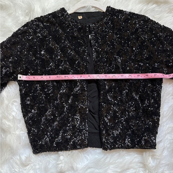 Unique Vintage Black Sequin Jacket - Picture 7 of 8